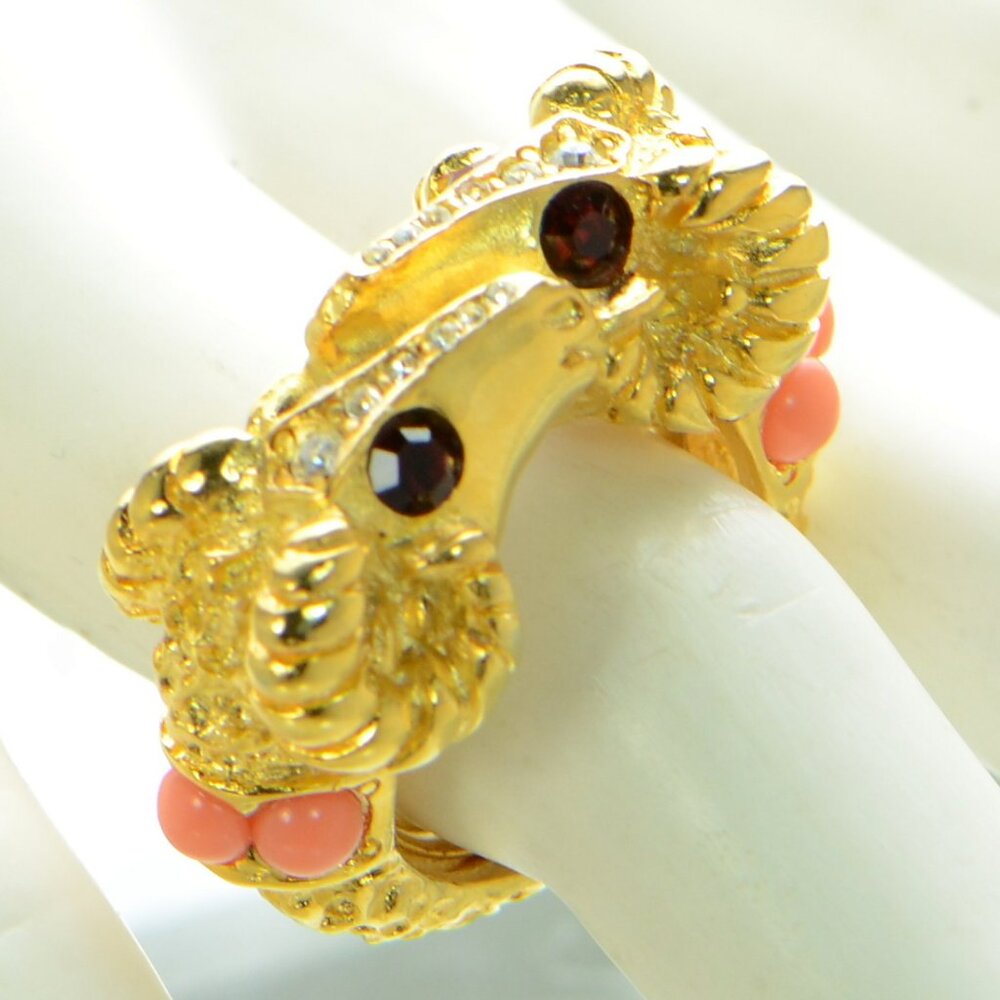 Vintage Kenneth Jay Lane KJL Double Ram Ring